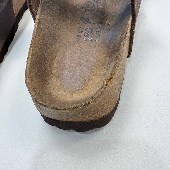 Birki's‎ by Birkenstock Tahiti Brown Double Strap Sandals EU 39 US 8 Narrow - Picture 6 of 10